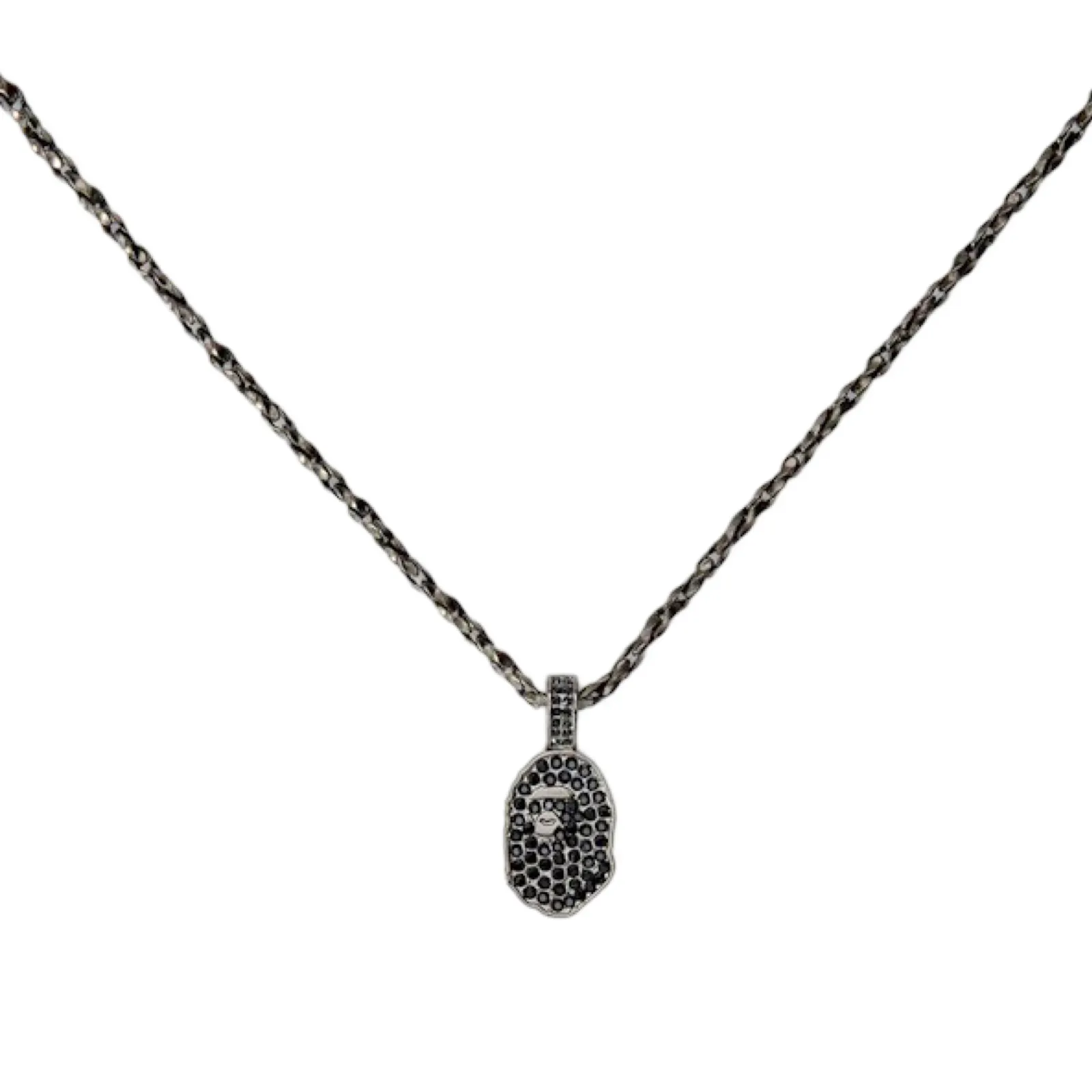 A Bathing Ape x Swarovski x Dover Street Market Special Camo Ape Head Necklace