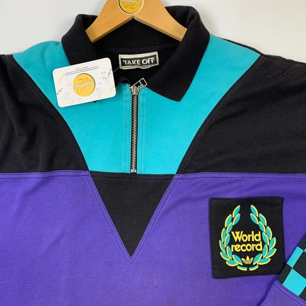 Adidas Originals 'world Record' 1/4 Zip Sweatshirt (L)