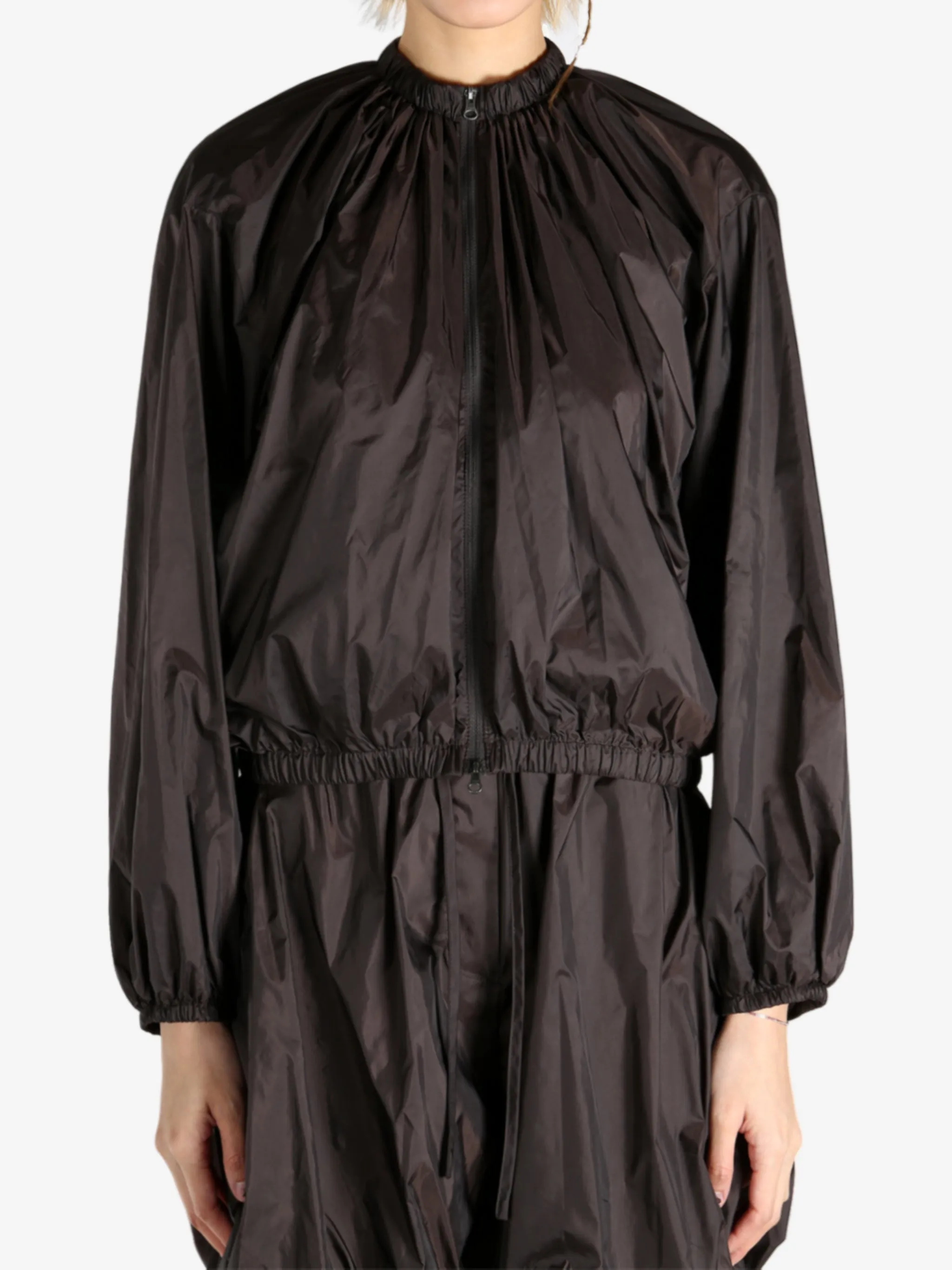 AMOMENTO - Women Neck Shirring Volume Jumper