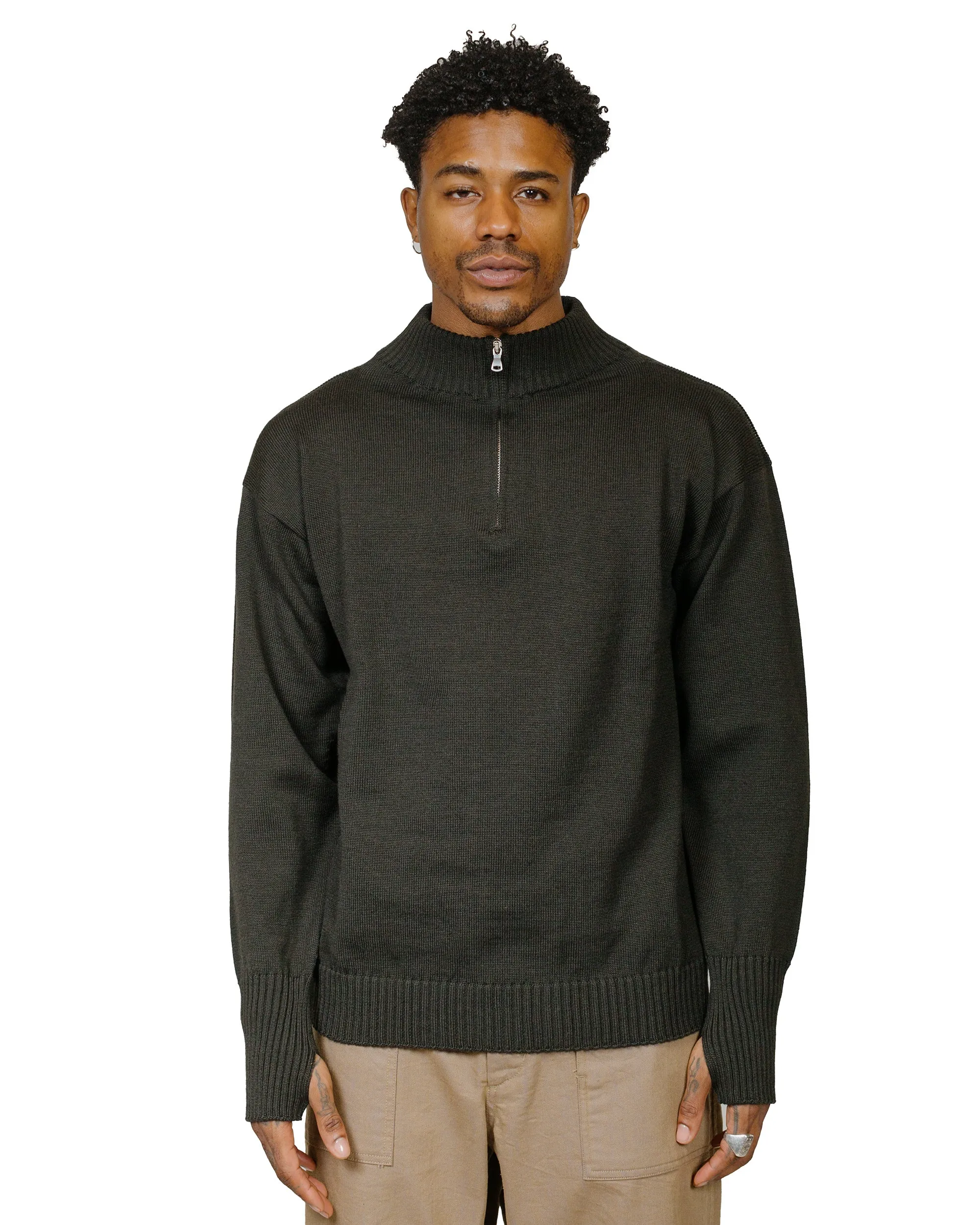 Andersen-Andersen Seaman Half-Zip Hunting Green