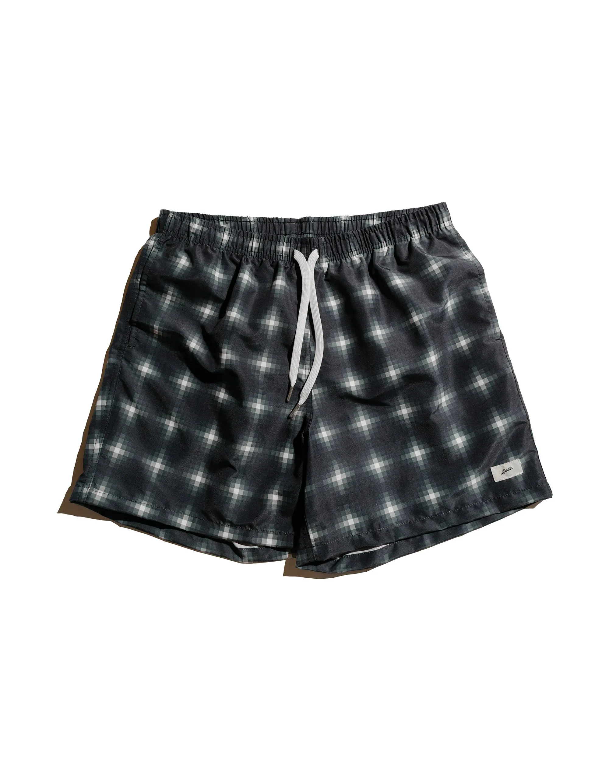 Bather Onyx Digi Plaid Swim Trunk