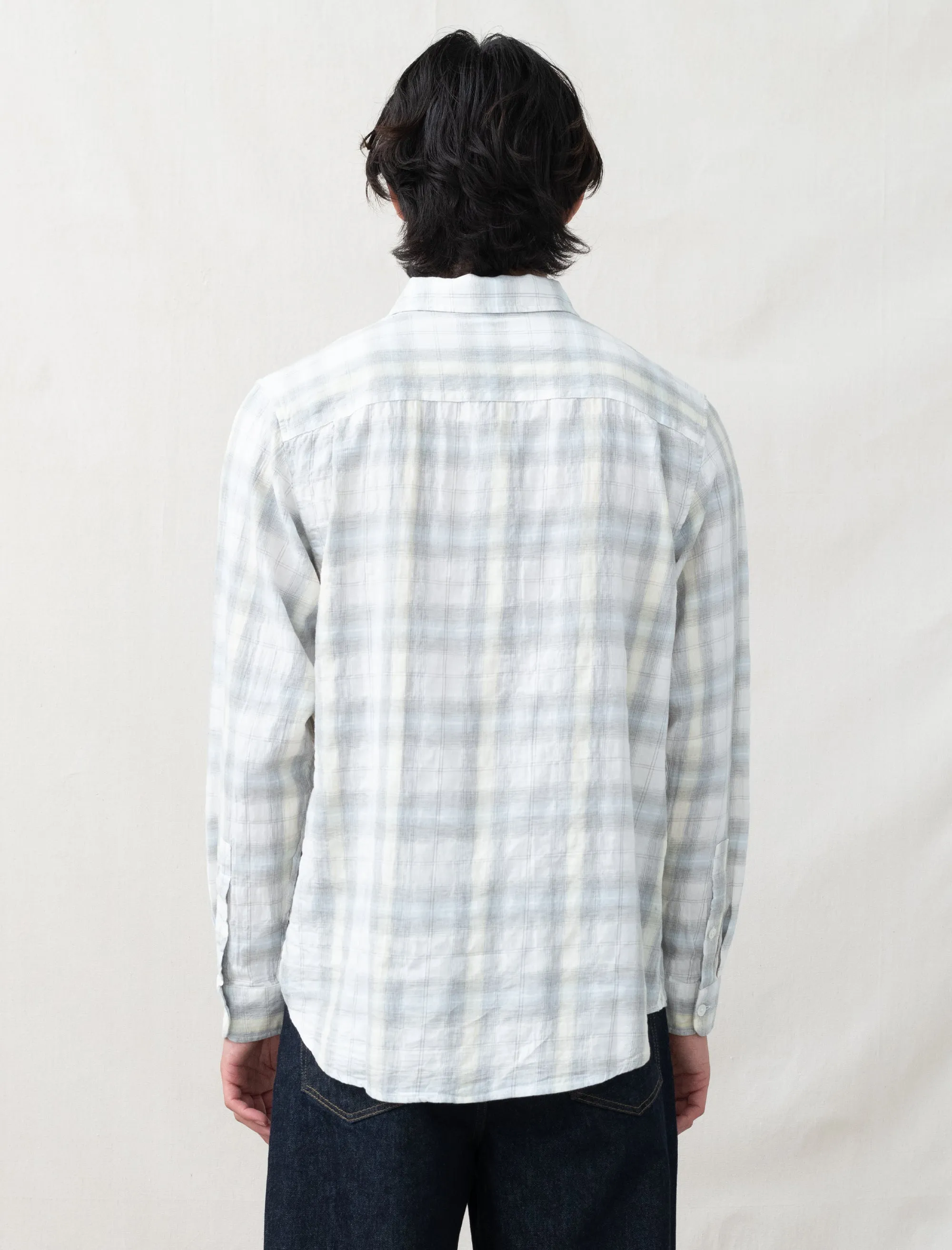 Beach Plaid Shirt (Off-White)