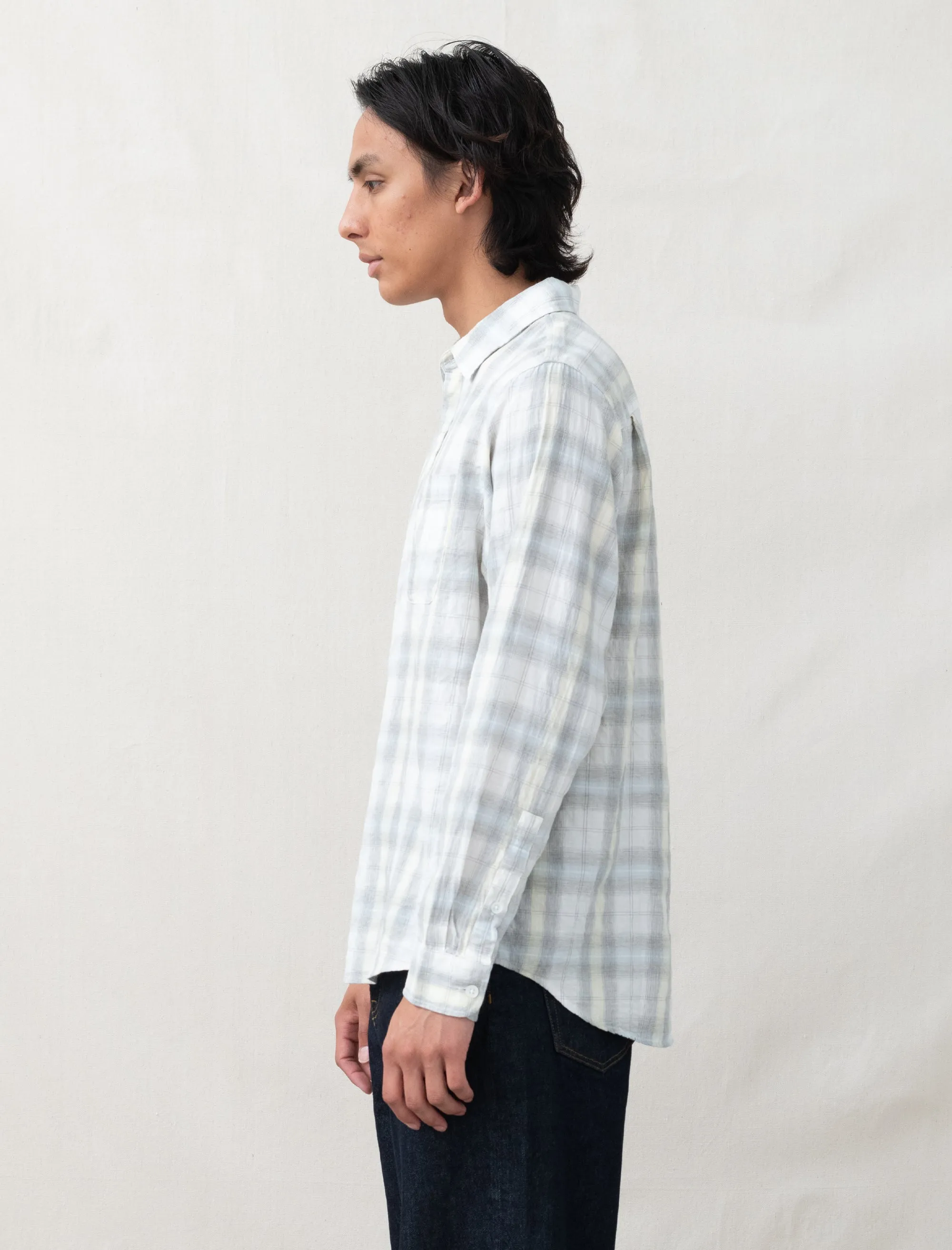 Beach Plaid Shirt (Off-White)