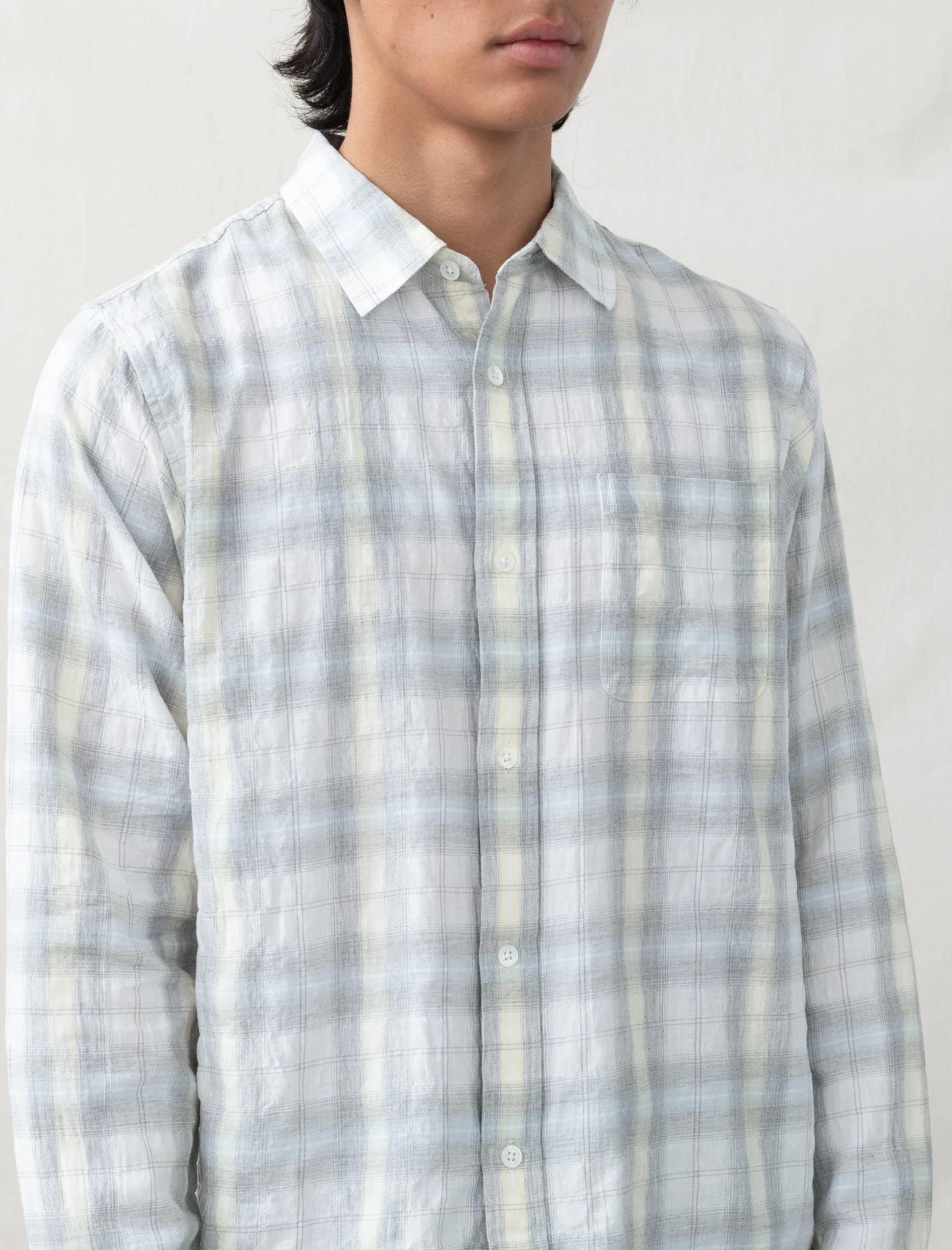 Beach Plaid Shirt (Off-White)