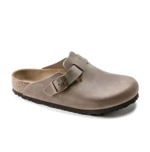 BIRKENSTOCK BOSTON BF LEATHER OIL TABACCO BROWN NARROW FIT | ZUECOS DE PIEL NOBUCK ENGROSADA