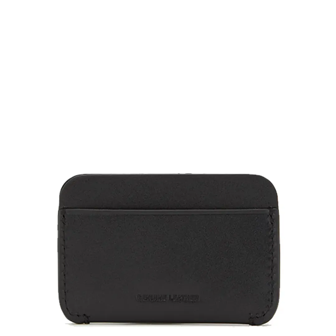 BURNISHED LEATHER CARDHOLDER BLACK