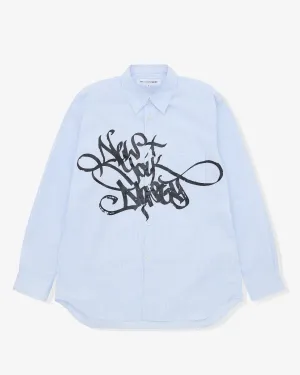 CDG Shirt - Men's A$AP Nast New York Nasty Shirt - (Blue Pinstripe)