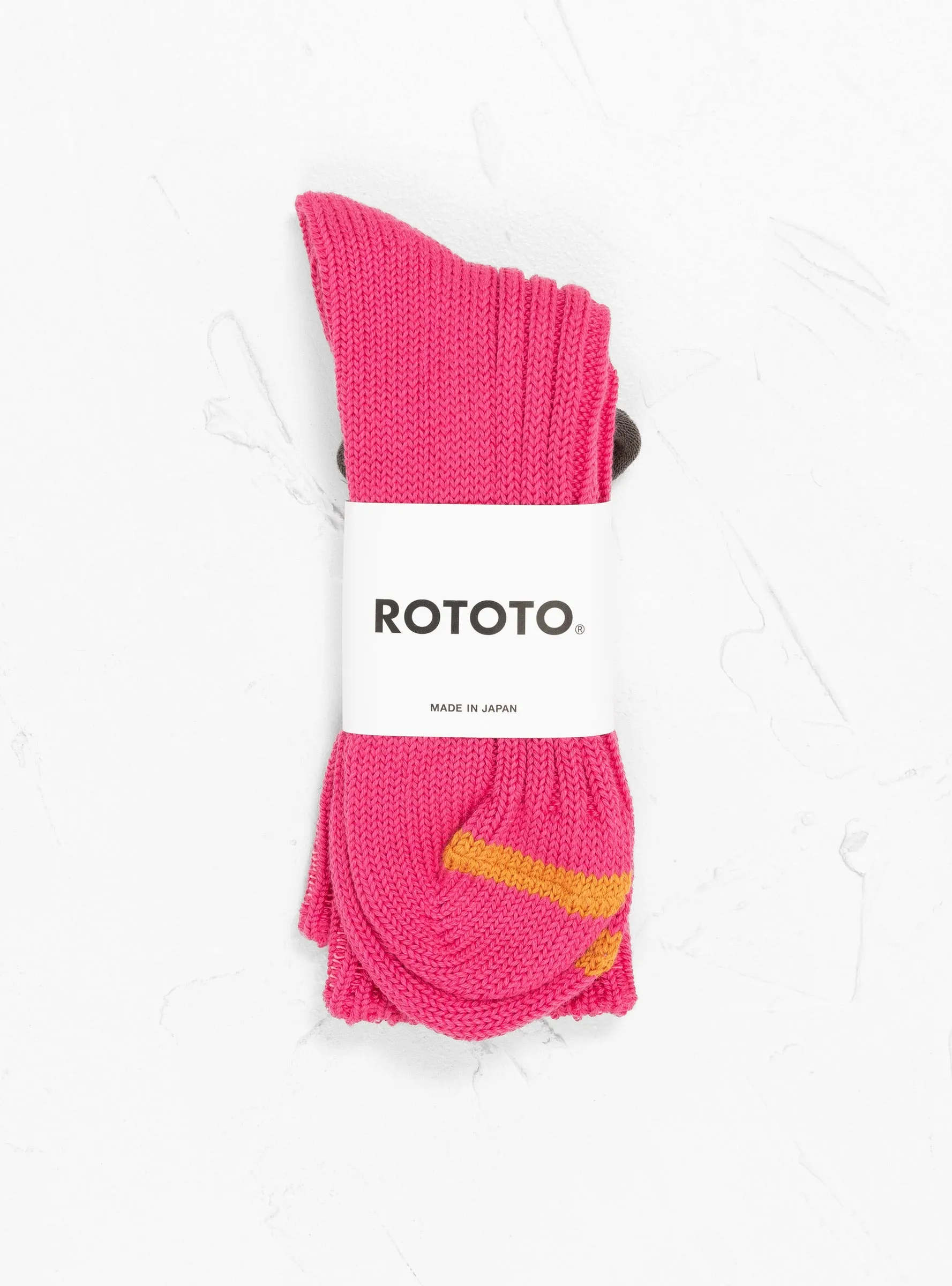 Chunky Ribbed Crew Socks Dark Pink