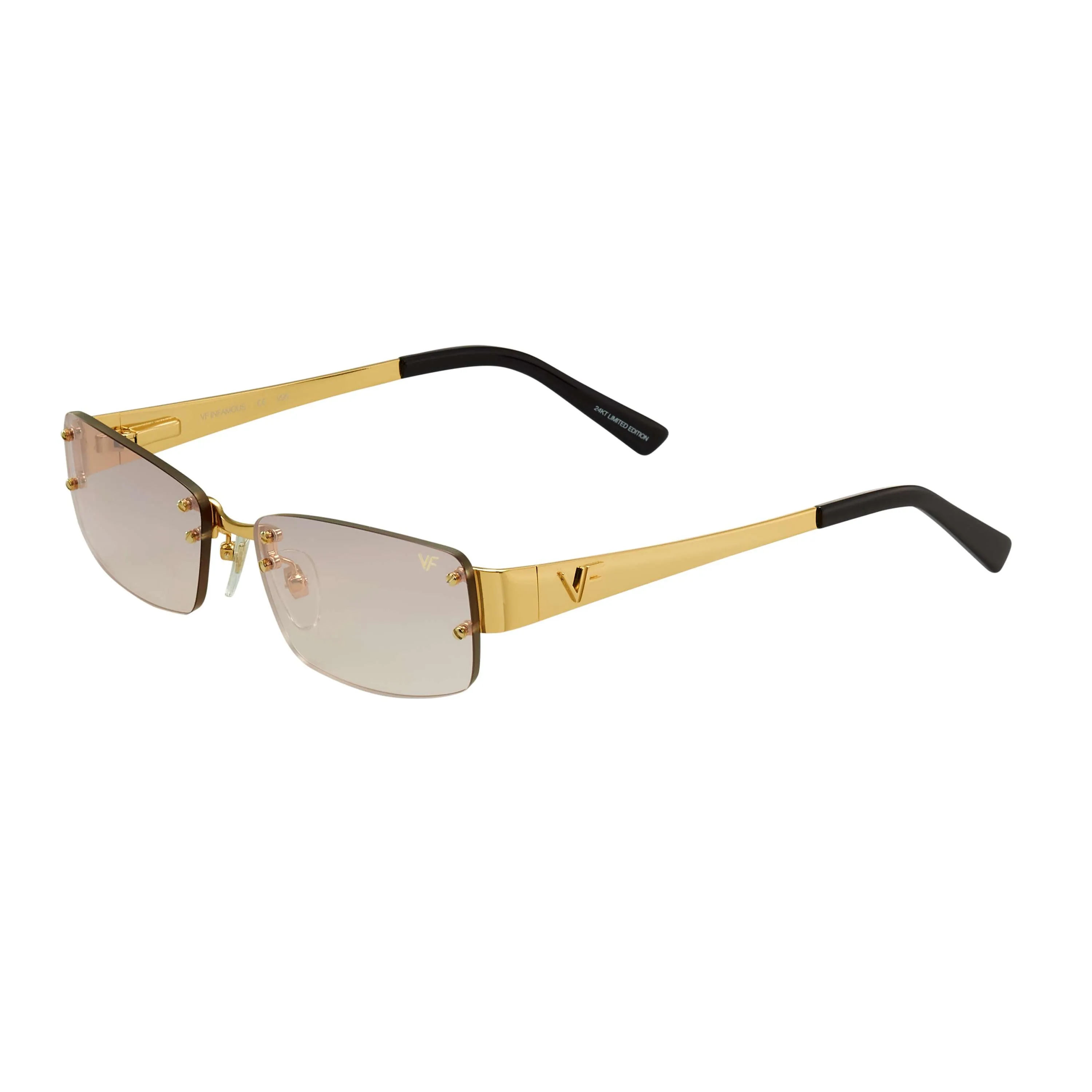 Infamous Rimless Drill Mount 24KT Gold