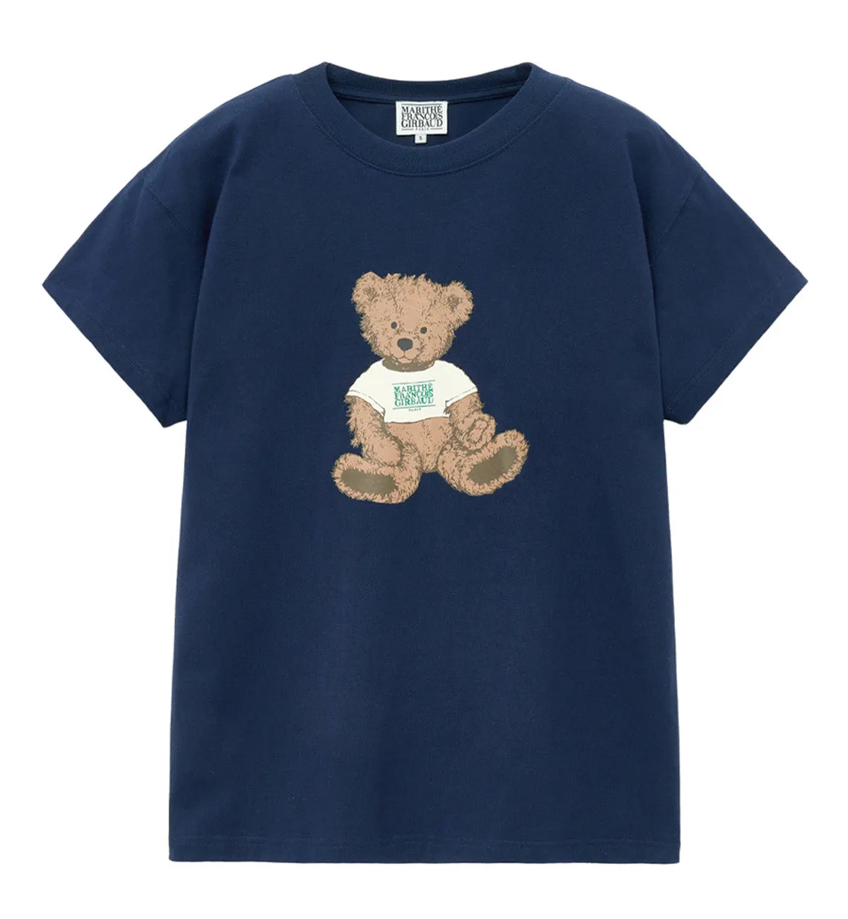 Marithe Doodle Bear T-Shirt (Navy)