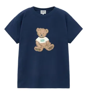 Marithe Doodle Bear T-Shirt (Navy)