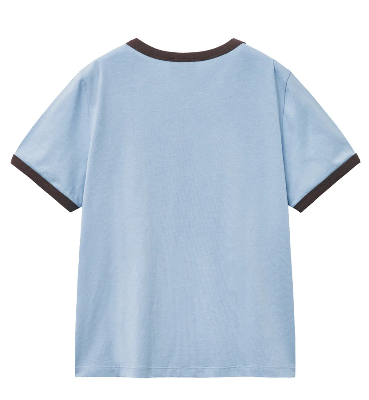 Marithe Vintage Baseball Ringer T-Shirt (Sky Blue)