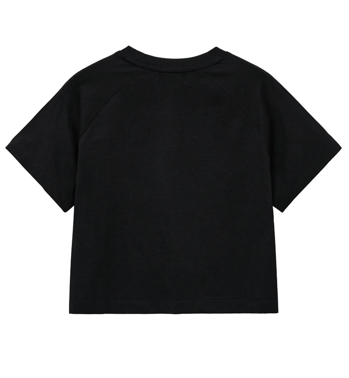 Marithe W Lettering Logo Crop T-Shirt (Black)