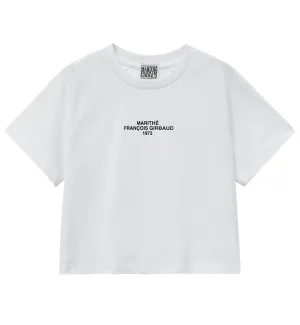 Marithe W Lettering Logo Crop T-Shirt (White)
