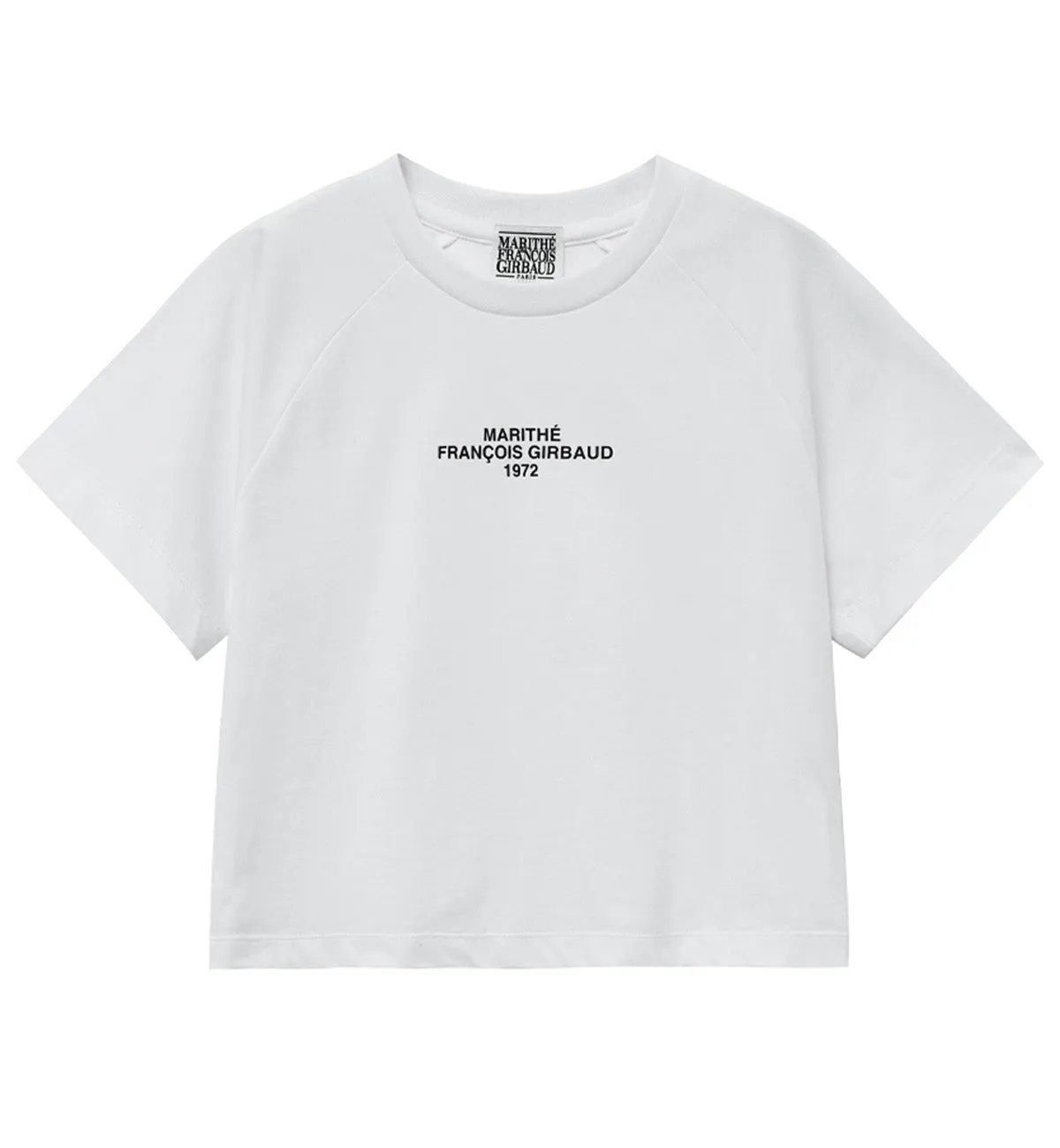 Marithe W Lettering Logo Crop T-Shirt (White)