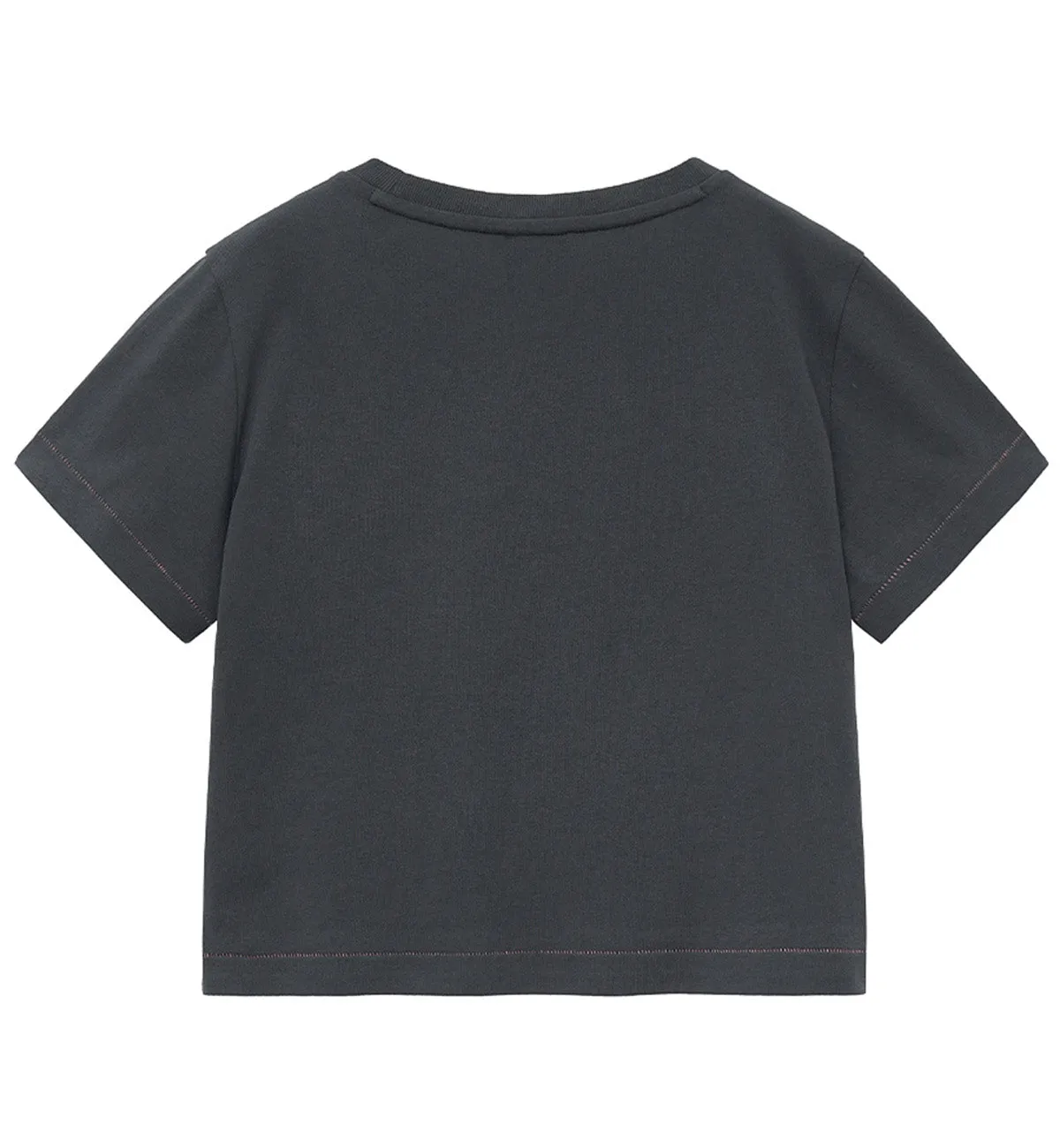 Marithe W Rolling Logo Crop T-Shirt (Charcoal)