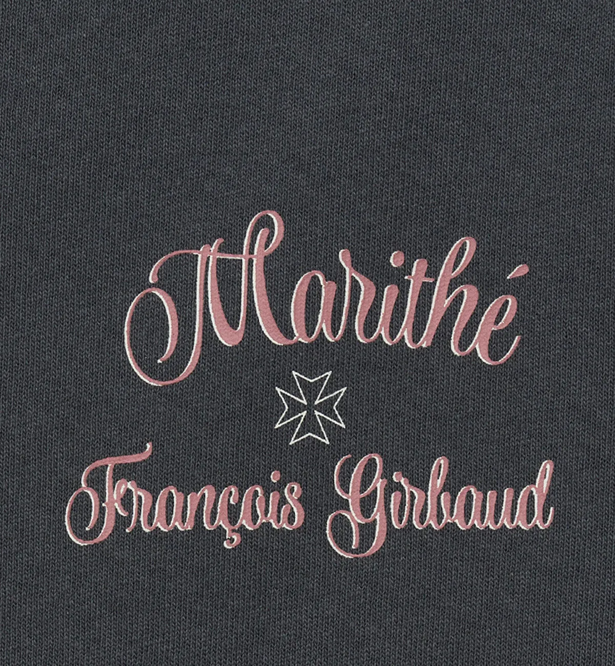 Marithe W Rolling Logo Crop T-Shirt (Charcoal)