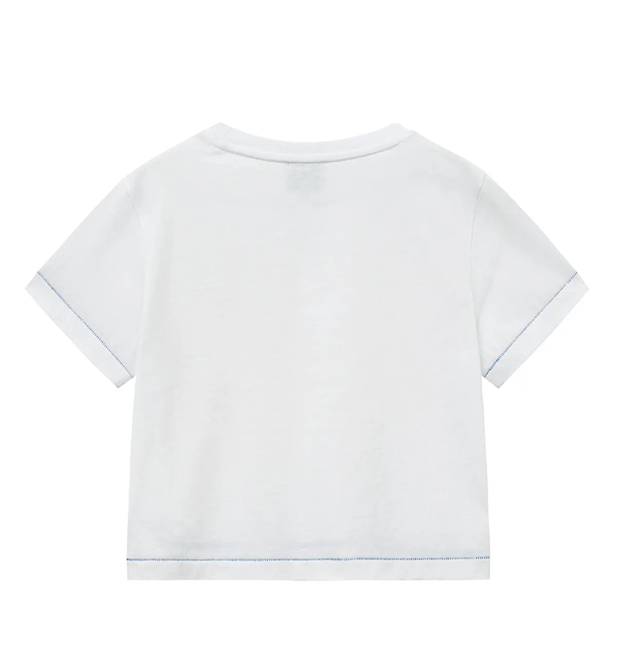 Marithe W Rolling Logo Crop T-Shirt (White)