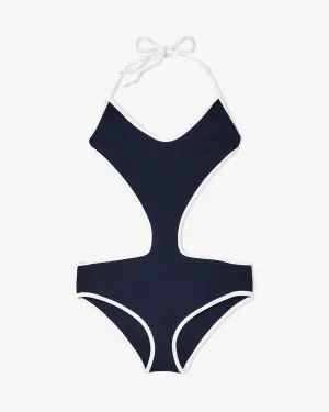 Miu Miu - Women's Technical Knit Swimsuit - (Blue/White)