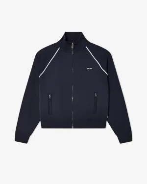 Miu Miu - Women's Technical Yarn Zipper Cardigan - (Blue/White)