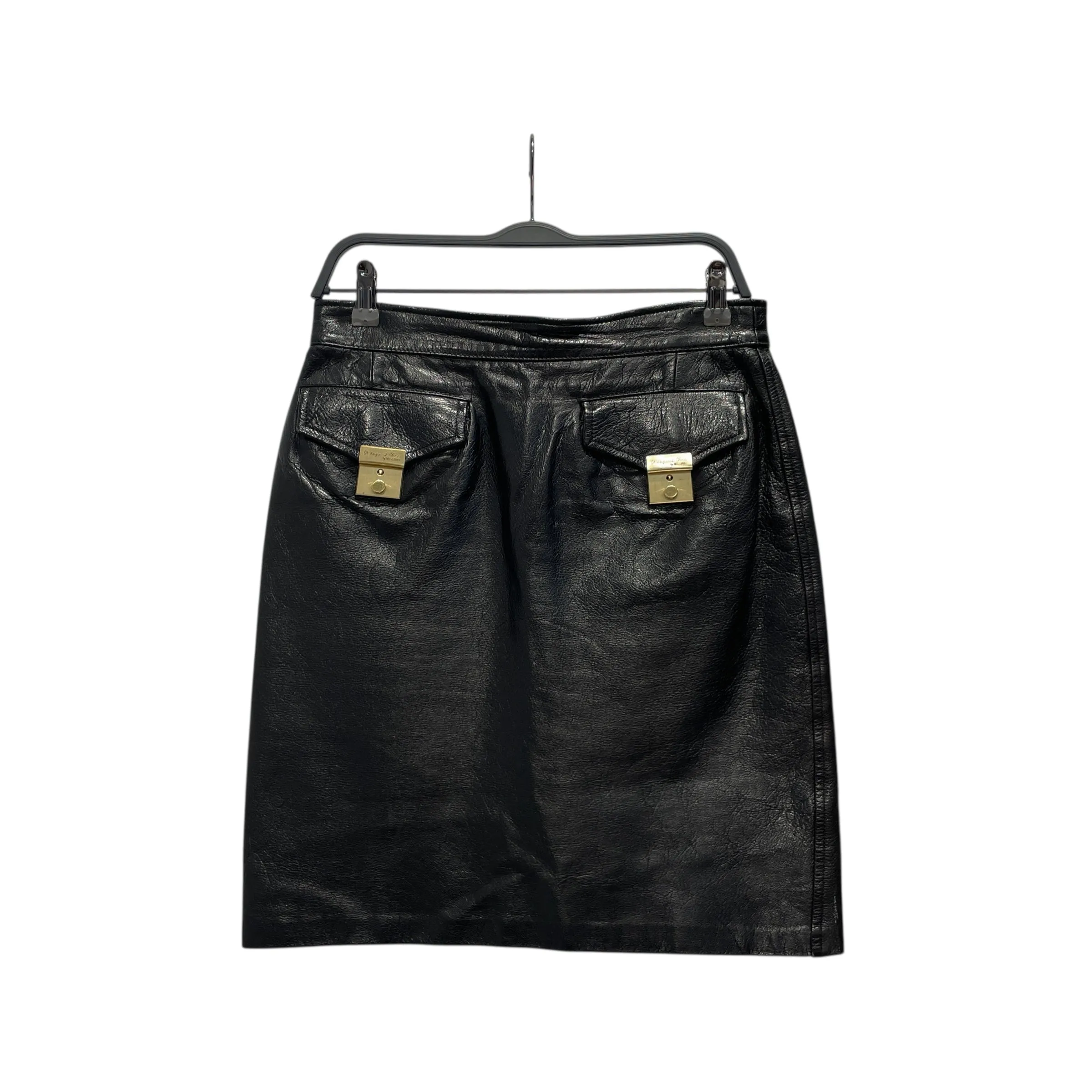 MOSCHINO CHEAP & CHIC/Skirt/M/Leather/BLK/