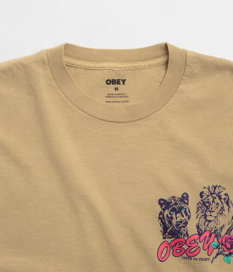 Obey Unite & Fight T-Shirt - Pigment Light Khaki