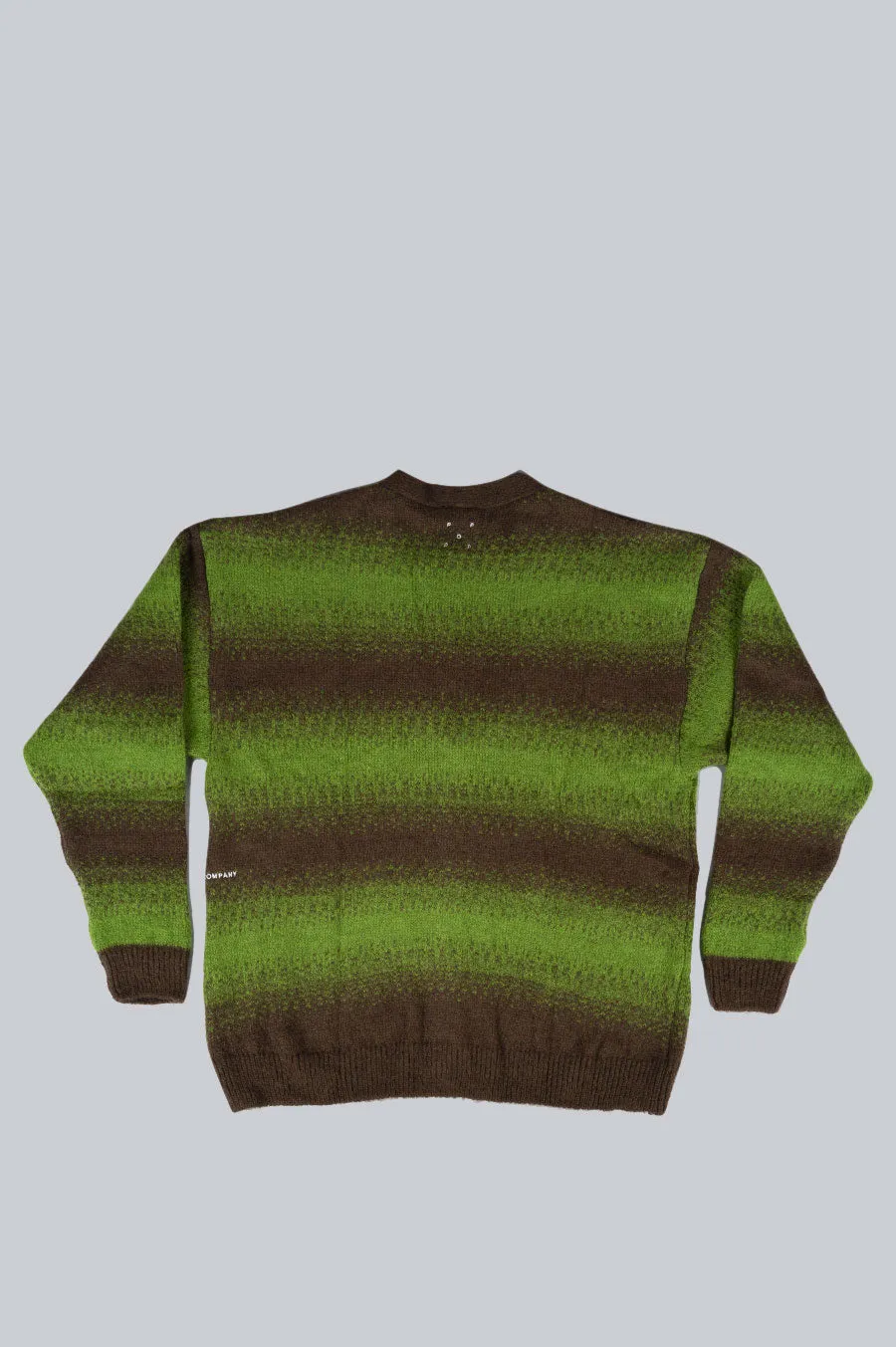 POP TRADING COMPANY STRIPE KNITTED CARDIGAN CRESS GREEN DELICIOSO
