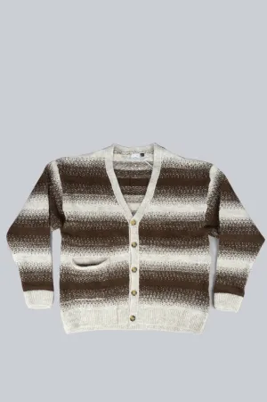 POP TRADING COMPANY STRIPE KNITTED CARDIGAN FOLIAGE DELICIOSO