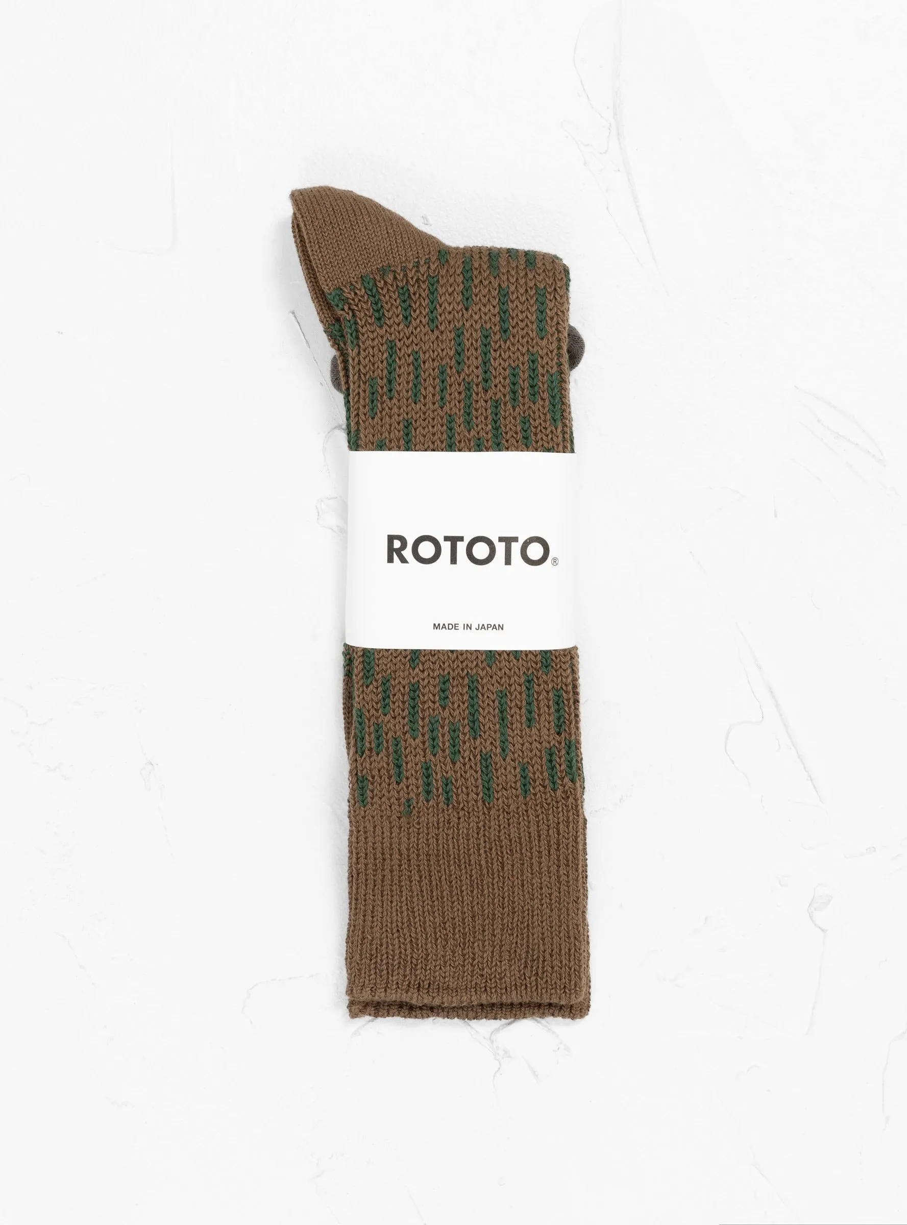 Rain Drop Crew Socks Olive Drab & Green