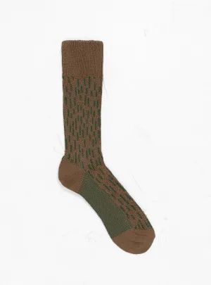 Rain Drop Crew Socks Olive Drab & Green