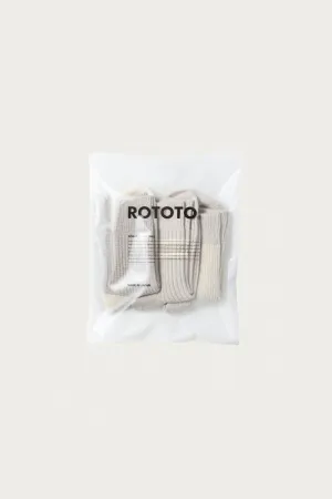 Recycled Cotton/Wool Daily 3 Pack - Gray/Off White