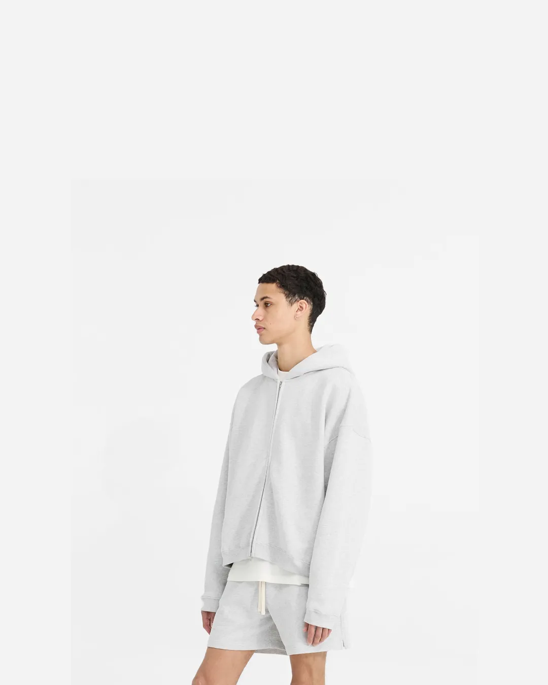 Represent Initial Boxy Zip Through Hoodie in Two Colors