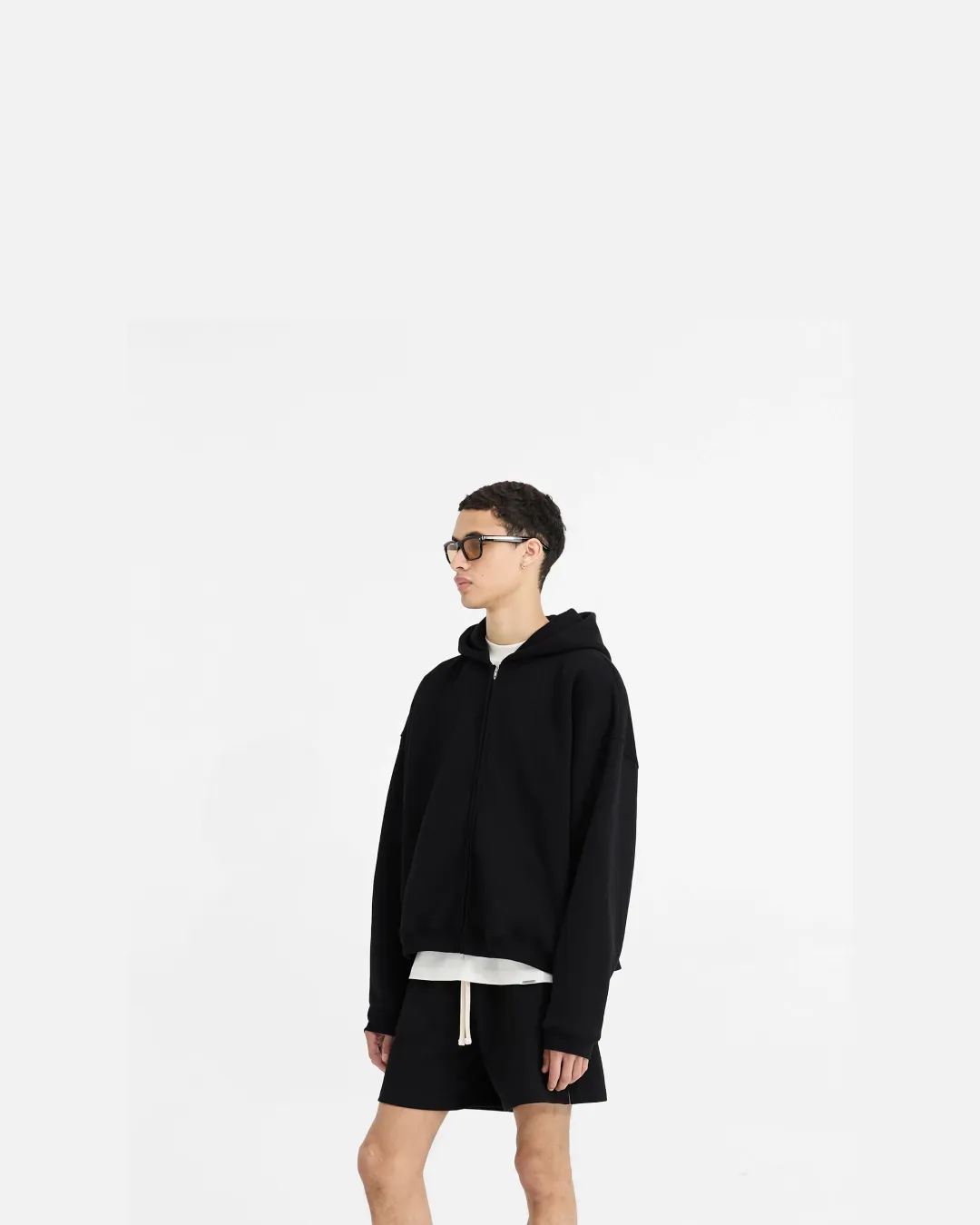 Represent Initial Boxy Zip Through Hoodie in Two Colors