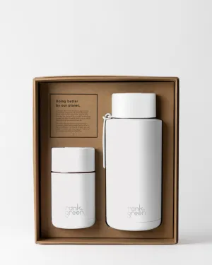 REUSABLE CUP   BOTTLE GIFT SET CLOUD