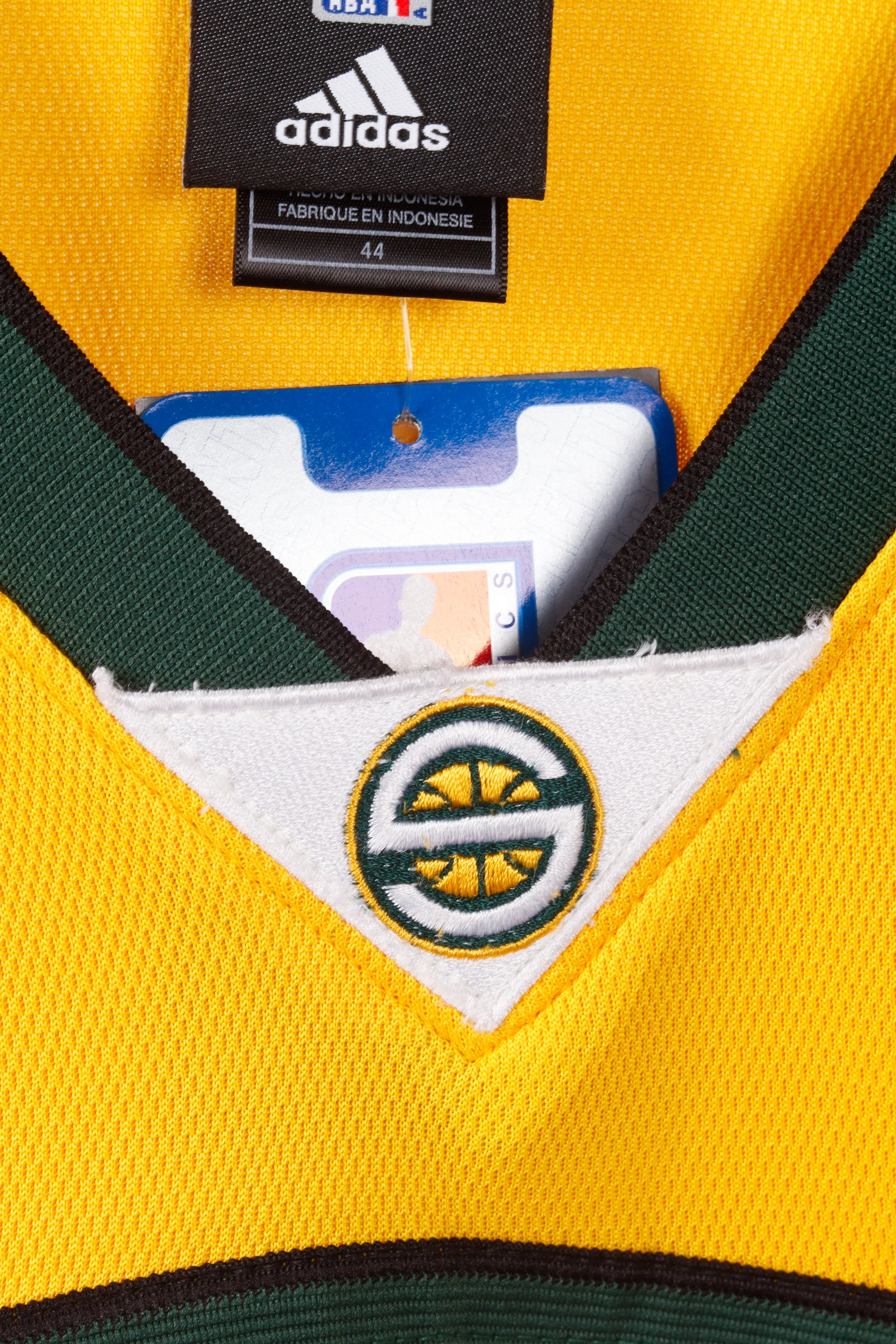 Vintage 2008 adidas Seattle Supersonics 'Kanye West' Alternate Jersey Yellow