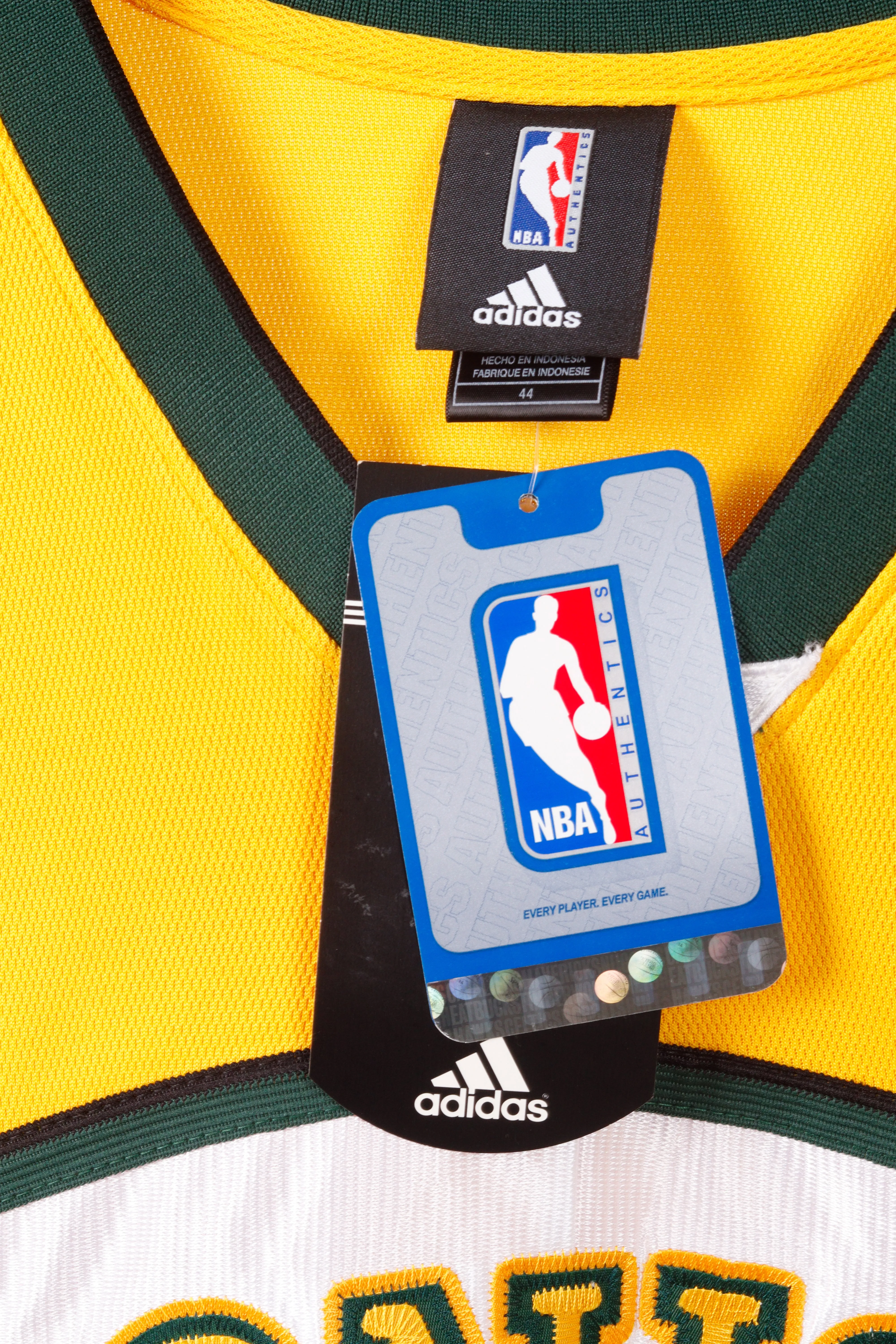 Vintage 2008 adidas Seattle Supersonics 'Kanye West' Alternate Jersey Yellow