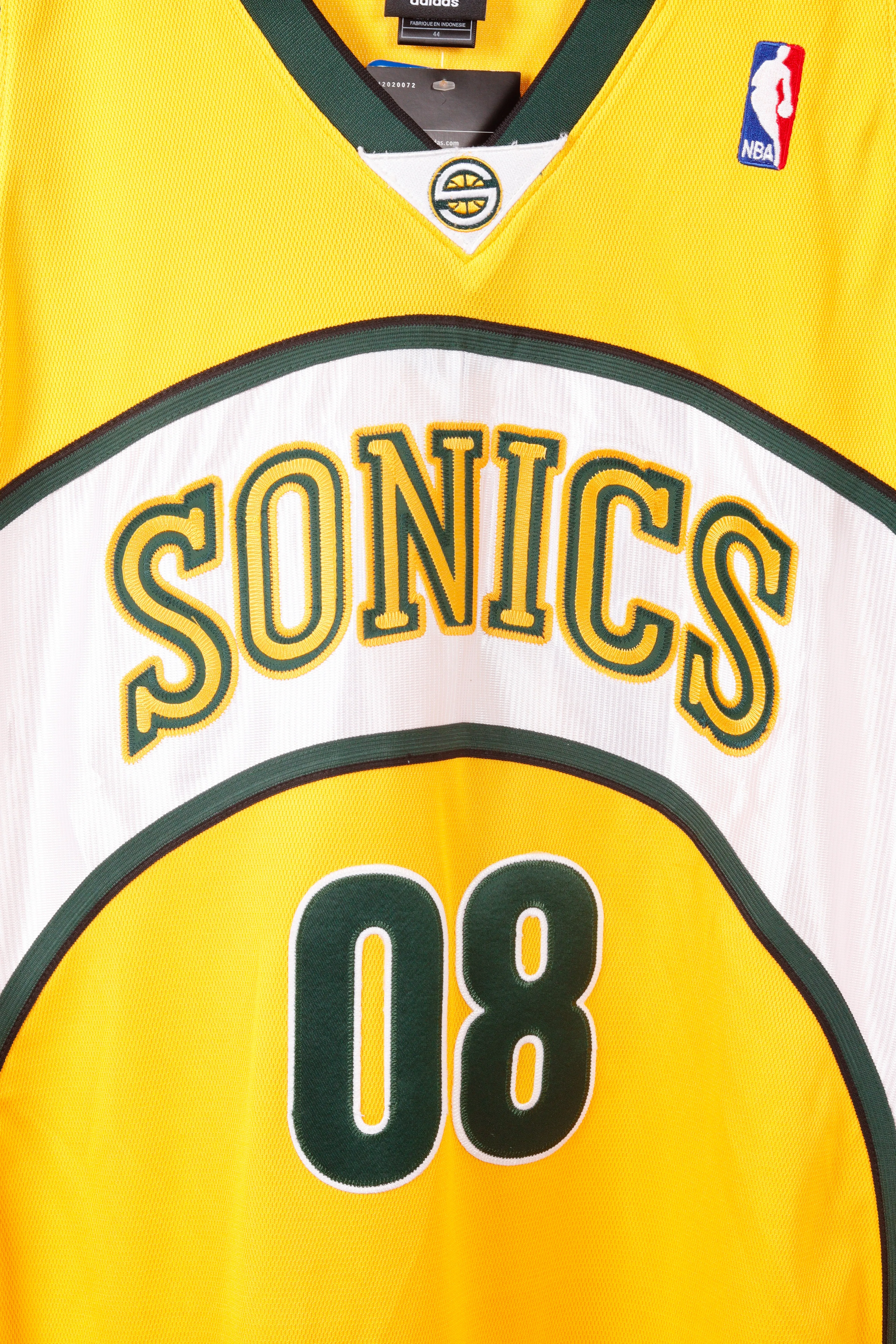 Vintage 2008 adidas Seattle Supersonics 'Kanye West' Alternate Jersey Yellow