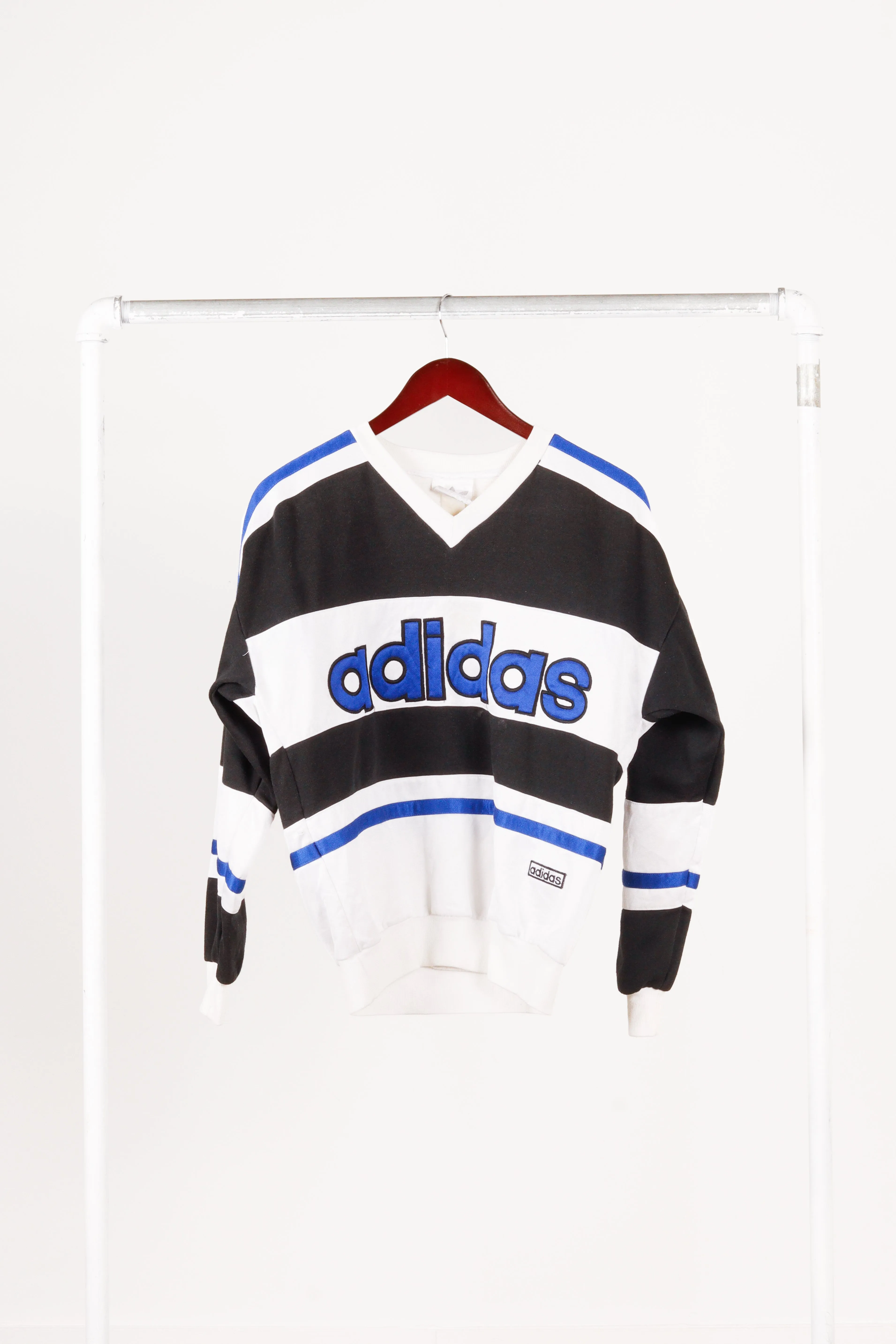 Vintage 80's adidas 'Embroidered Spell Out Logo' Crewneck