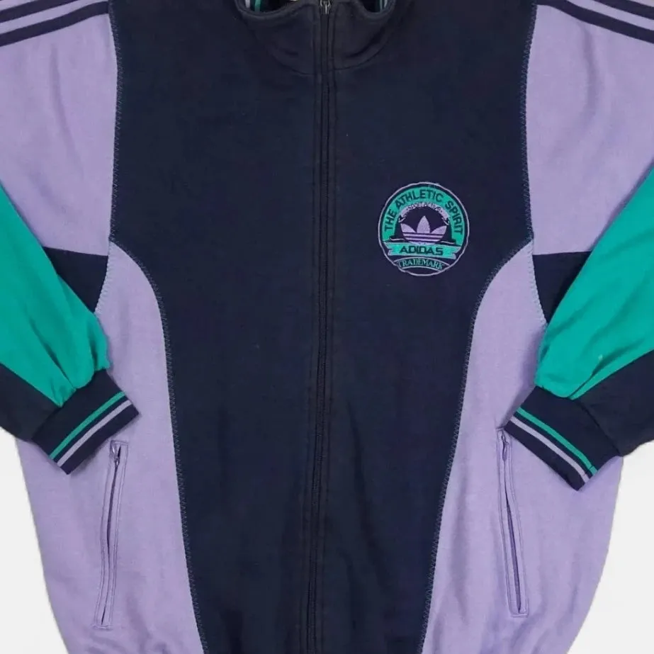 Vintage Adidas Purple Zip Up Sweatshirt (XL)