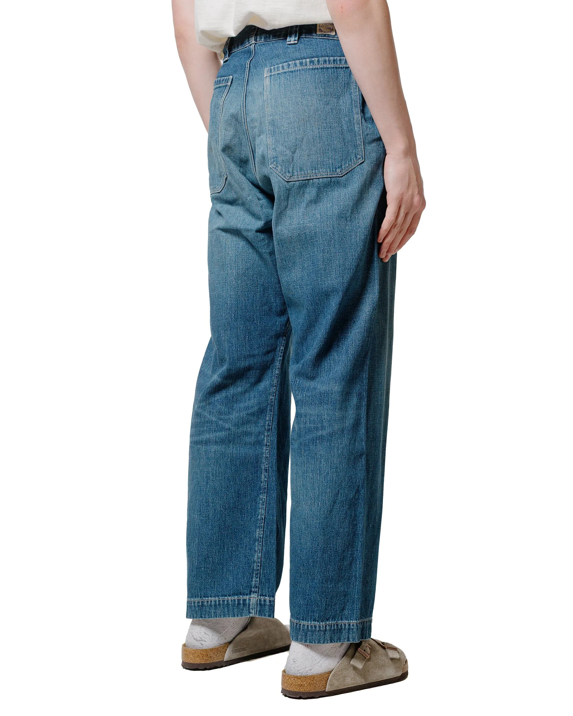 Warehouse Lot. JG-01 1910s Netmaker's Trousers Indigo Denim Used Wash (Light Colour)
