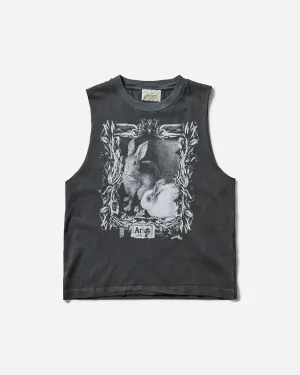 Women's Faded Bunny Muscle Vest Black